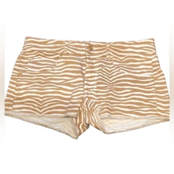 NWOT Awesome Michael Kors Leopard Stripe Shorts 0 - Picture 1 of 6